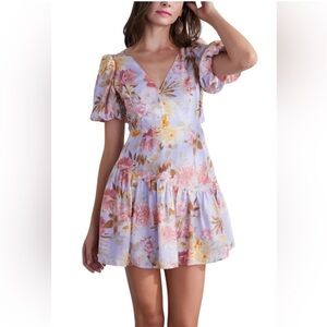 Mustard Seed Fairy-core Cutout Tie Back Ruffle Hem Dress Women’s size small